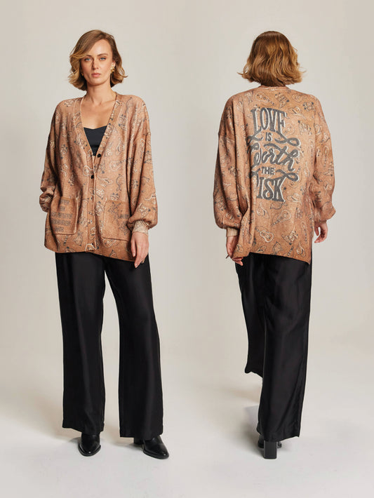 ליב קרדיגן מודפס