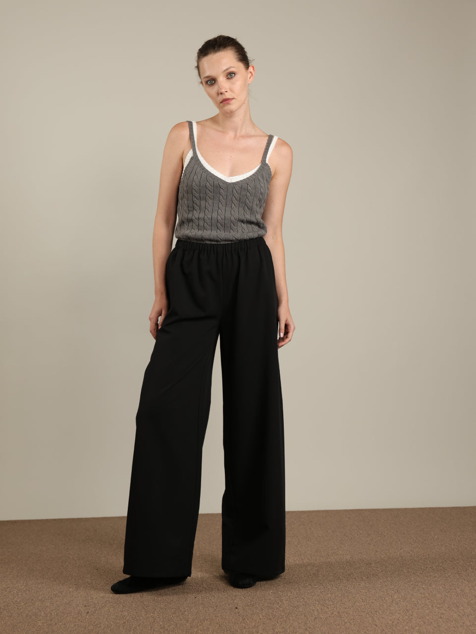 Wide Leg Rubber Pants