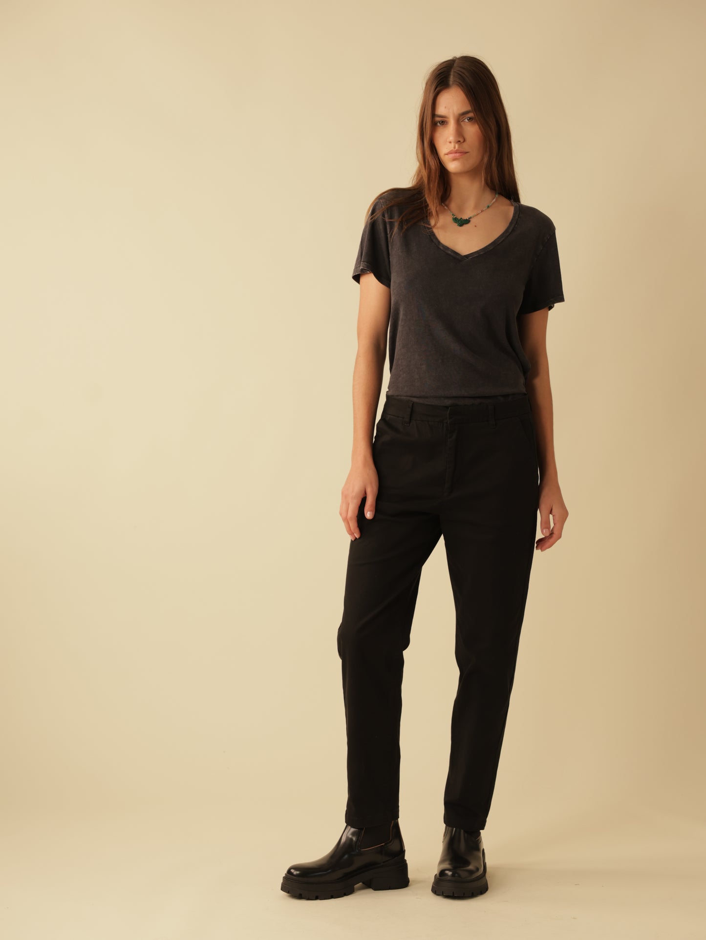 Fly Front Skinny Leg Pants