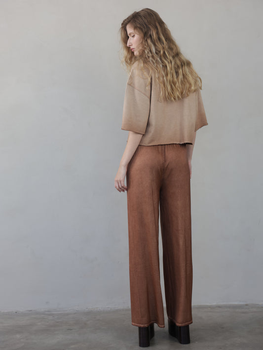 Vintage Wash Elastic Waist Pants