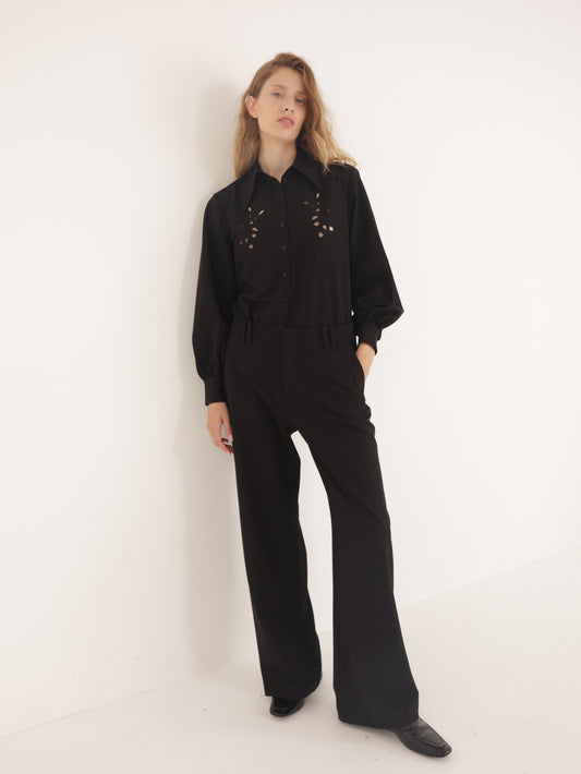Tailored Wide-Leg Pants