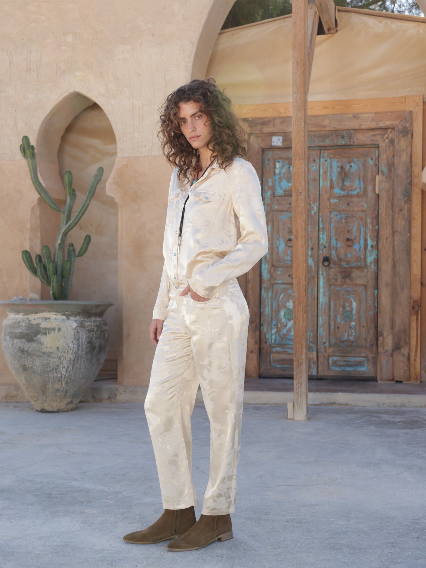 Five-pocket Jacquard Pants