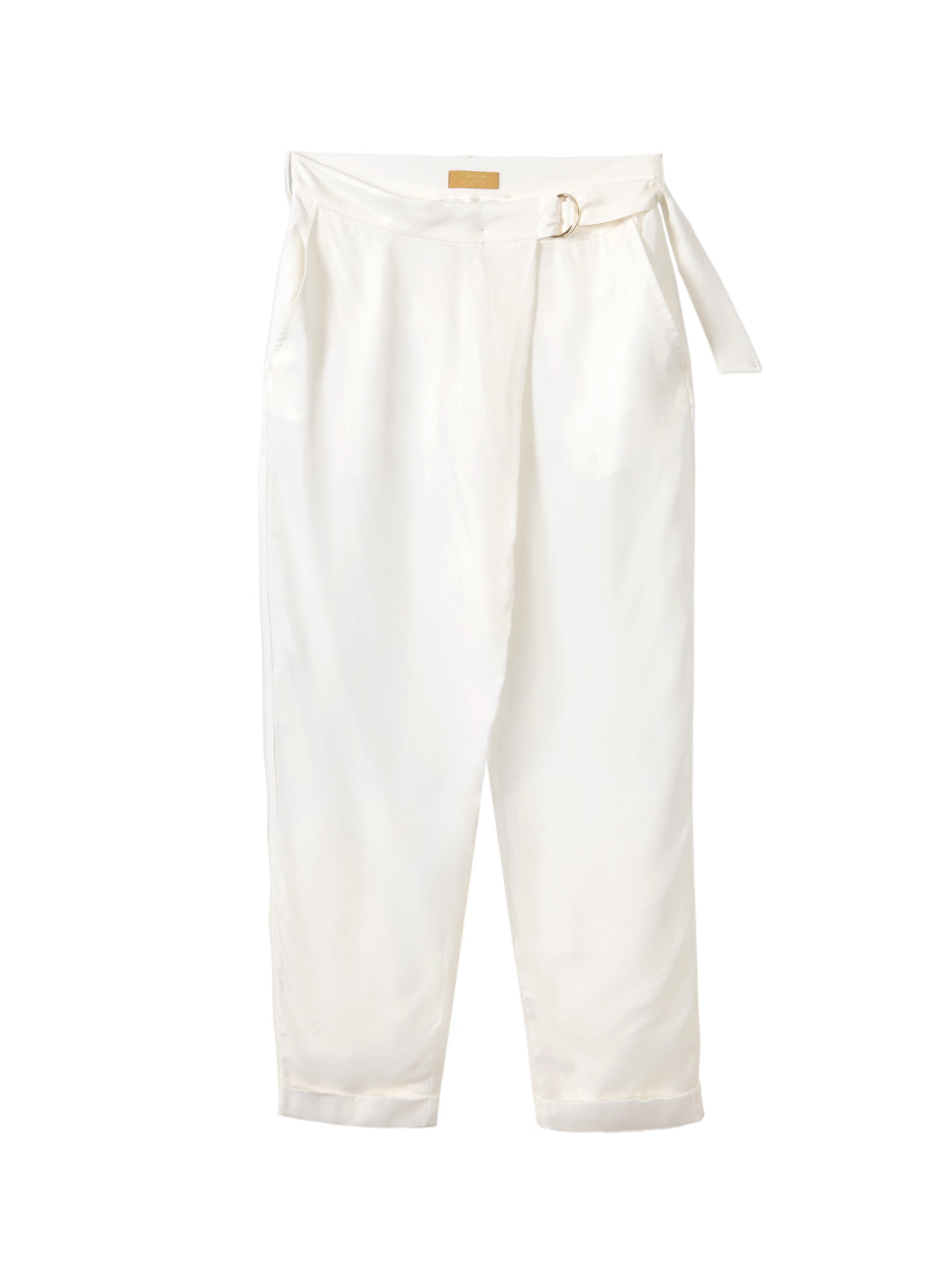 Cupro Pants With A Symmetrical Belt