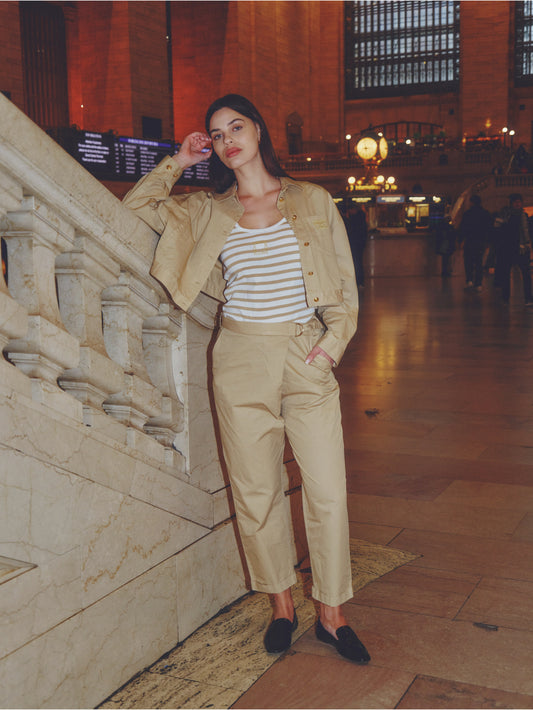 A Symmetrical Cotton Belt Pants