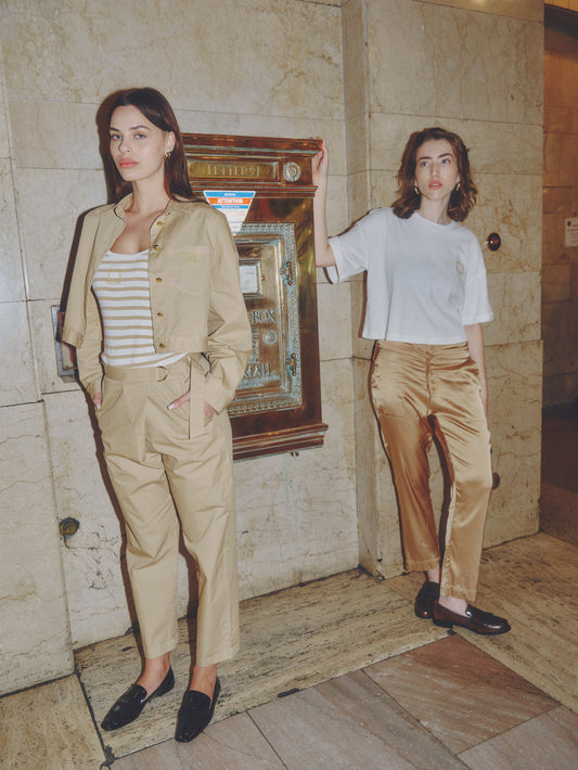 A Symmetrical Cotton Belt Pants