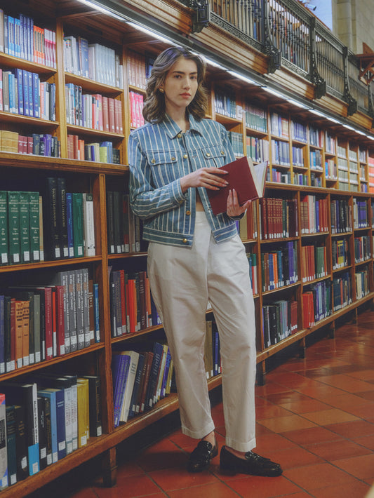 A Symmetrical Cotton Belt Pants