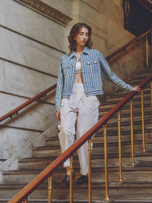 A Symmetrical Cotton Belt Pants