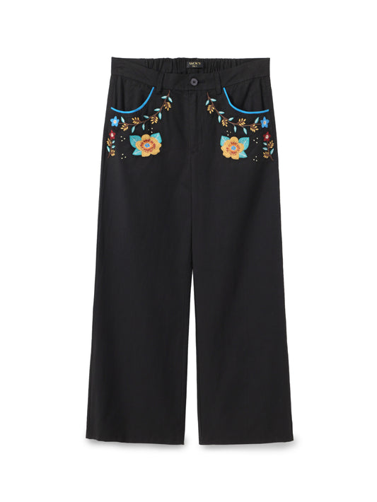 Embroidered five-pocket pants