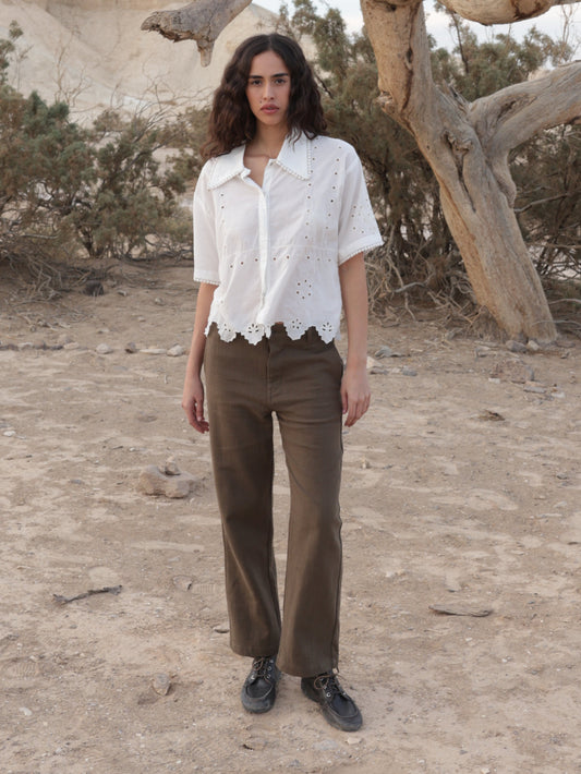 Embroidered Chino Pants