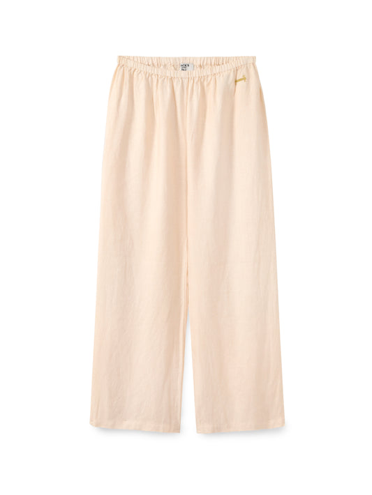 Linen wide leg rubber pants
