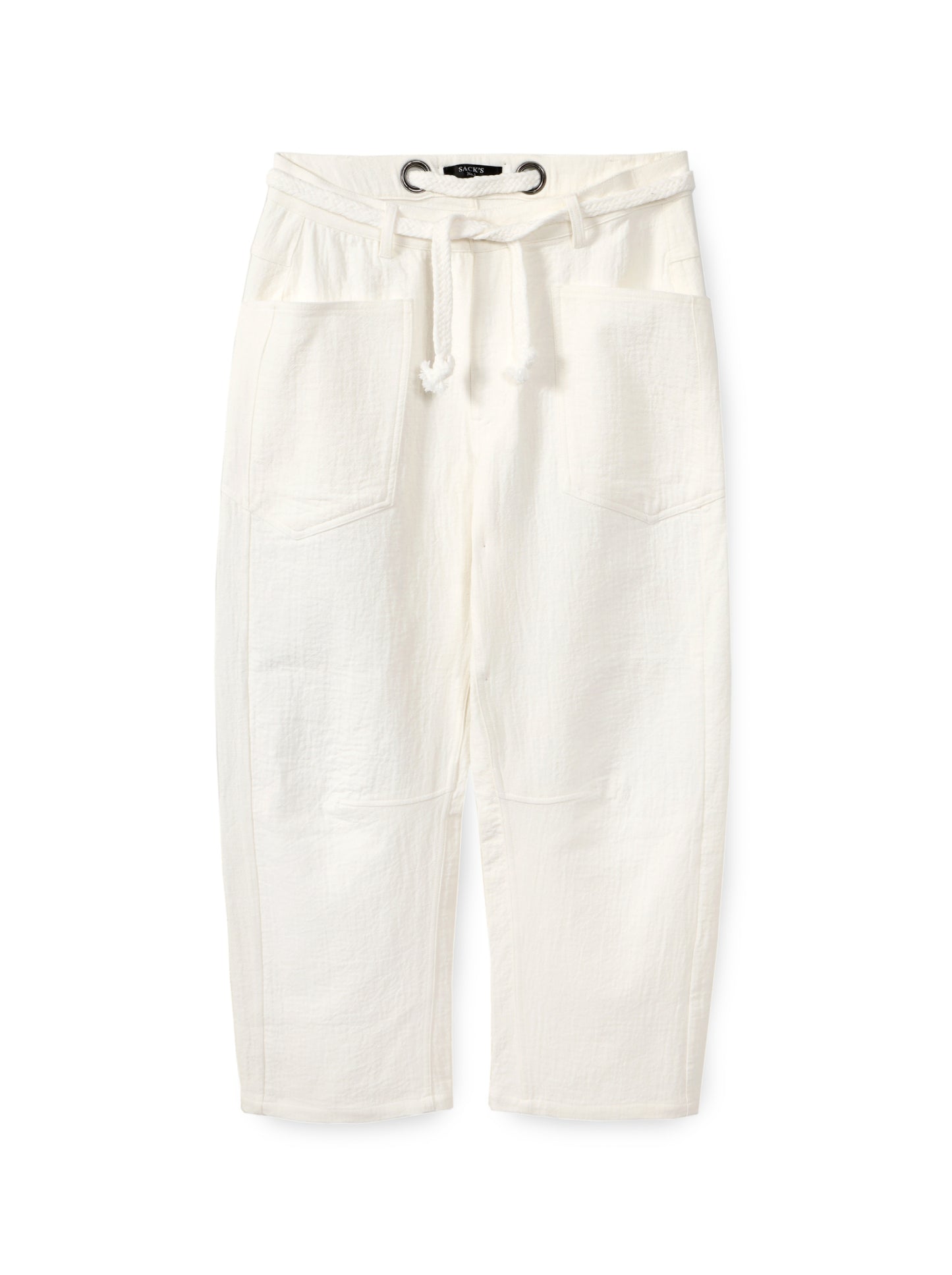 Barrel pants with drawstring belt