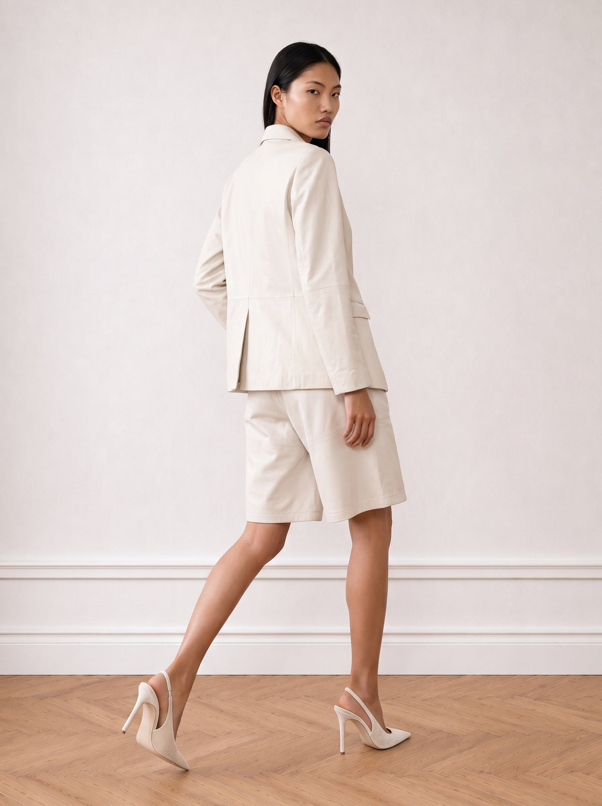 Leather Bermuda shorts