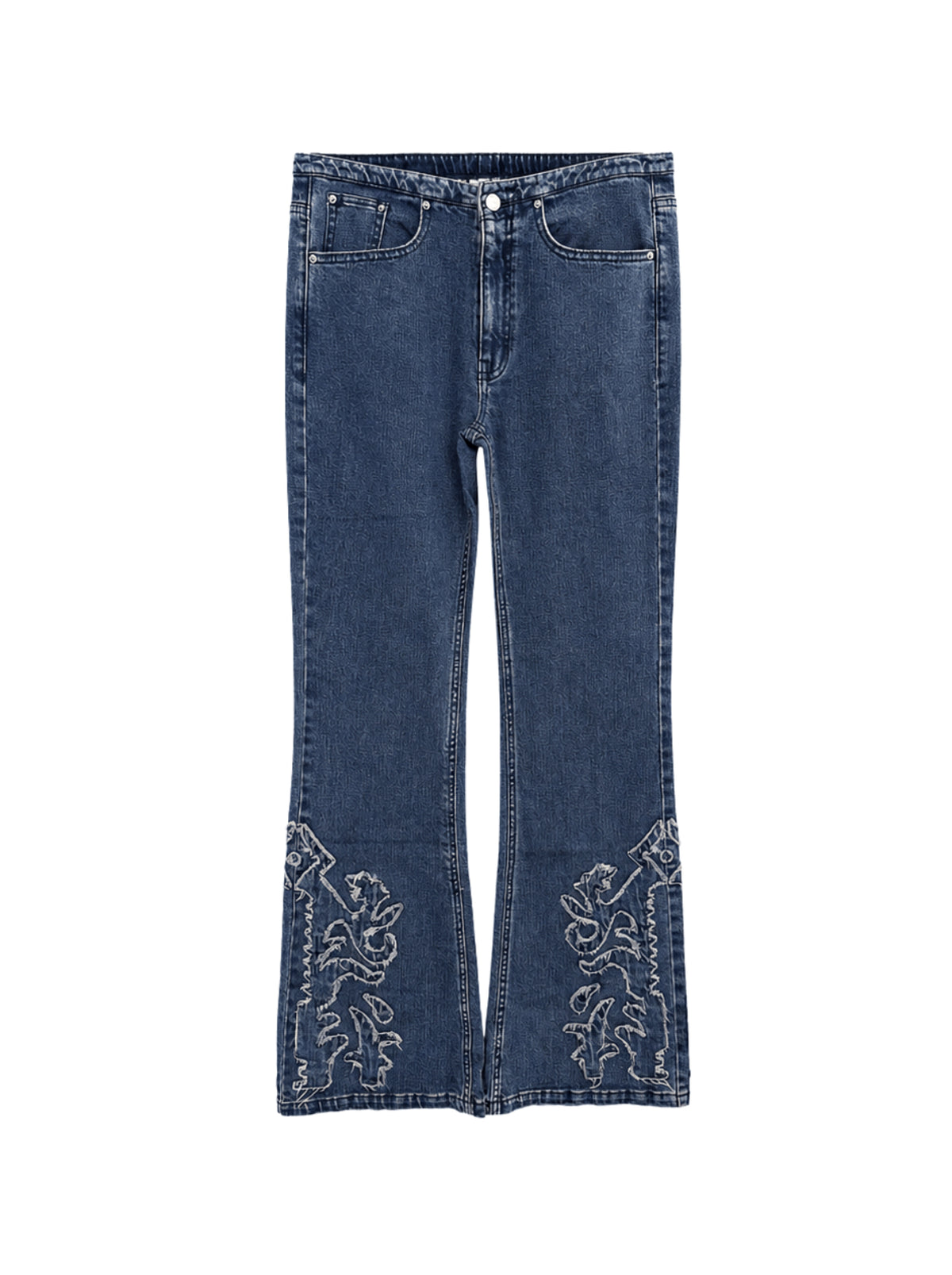 Embroidered Wide-leg Jeans