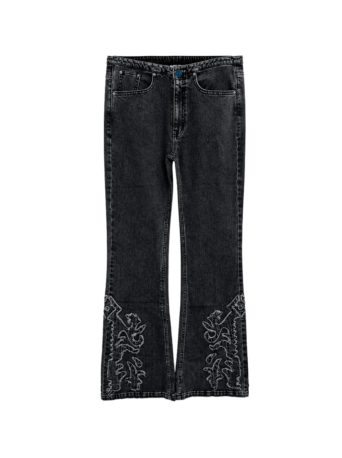 Embroidered Wide-leg Jeans