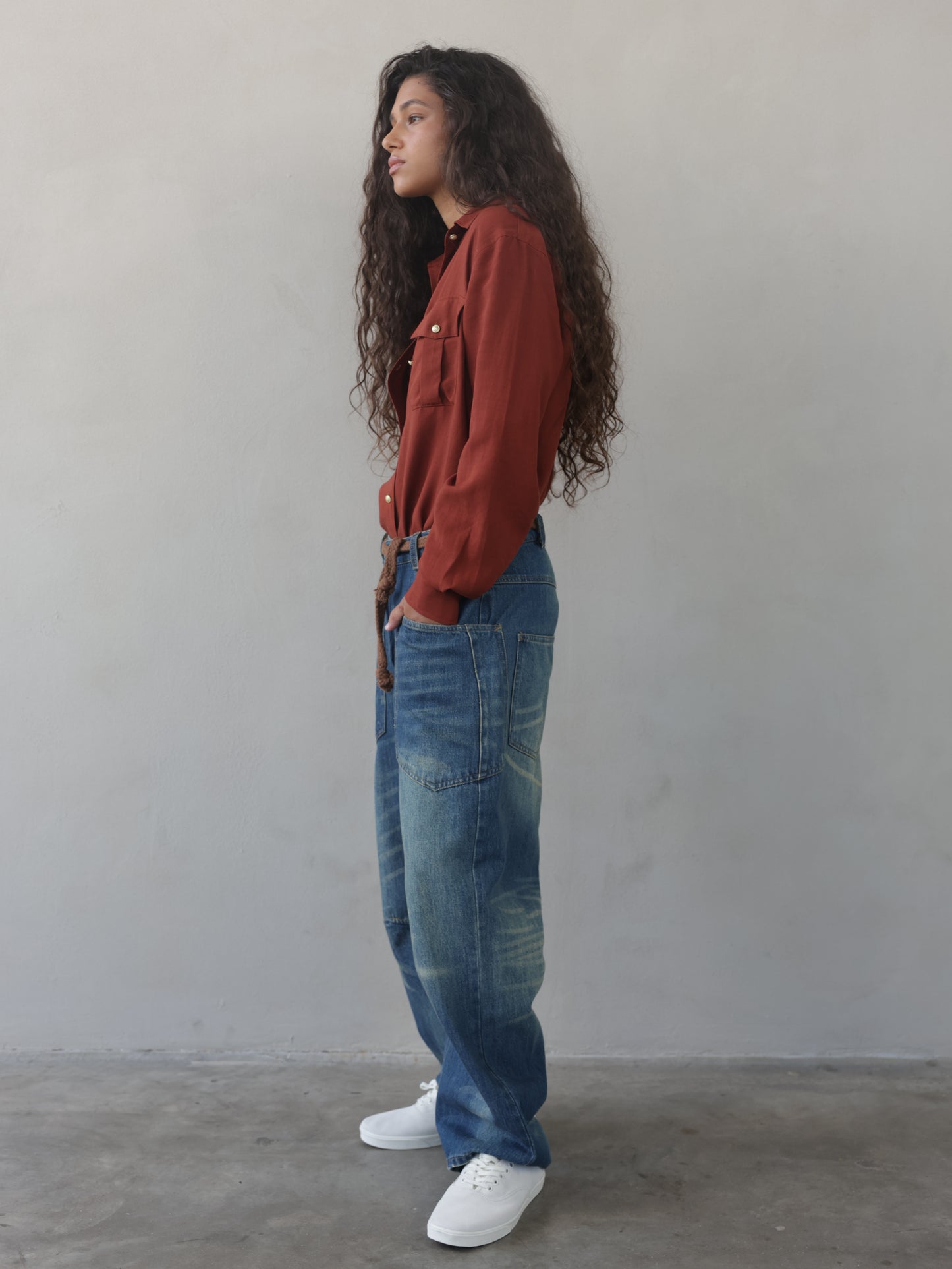 Juno Tapered Leg Jeans & Rope Belt