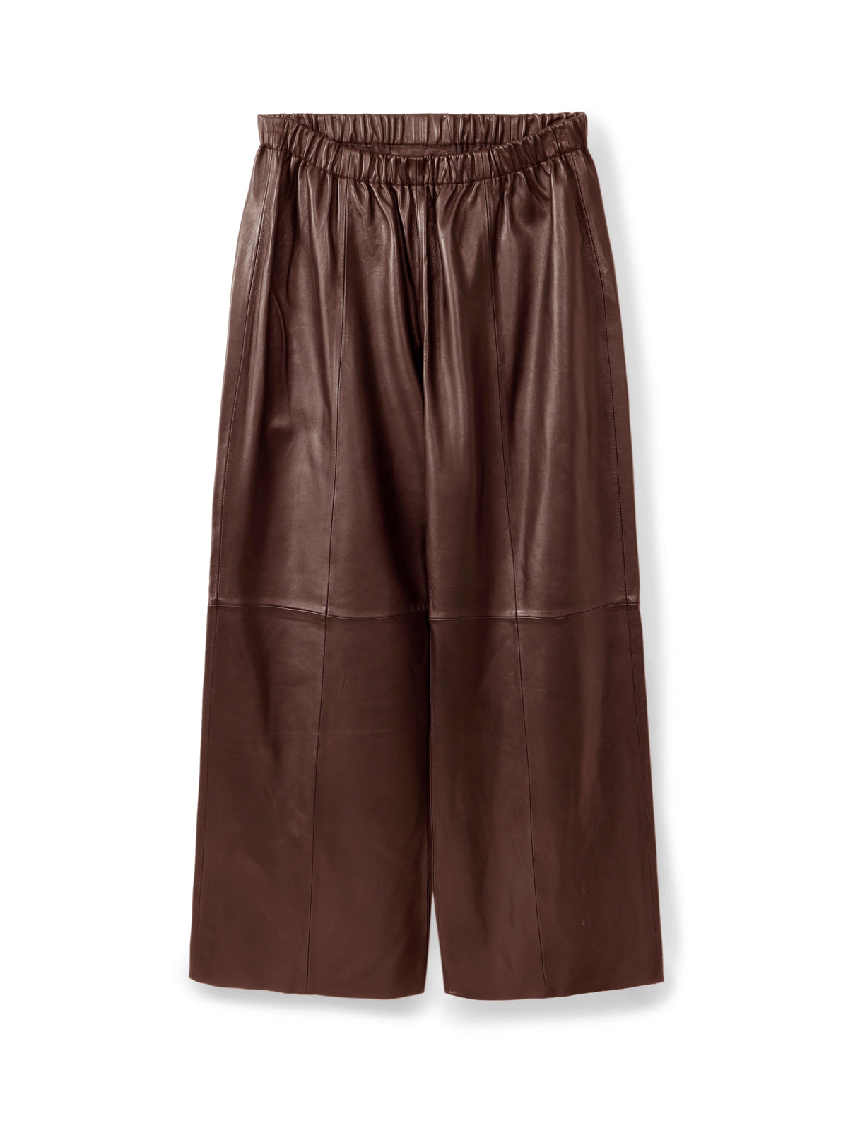 Wide-leg leather trousers