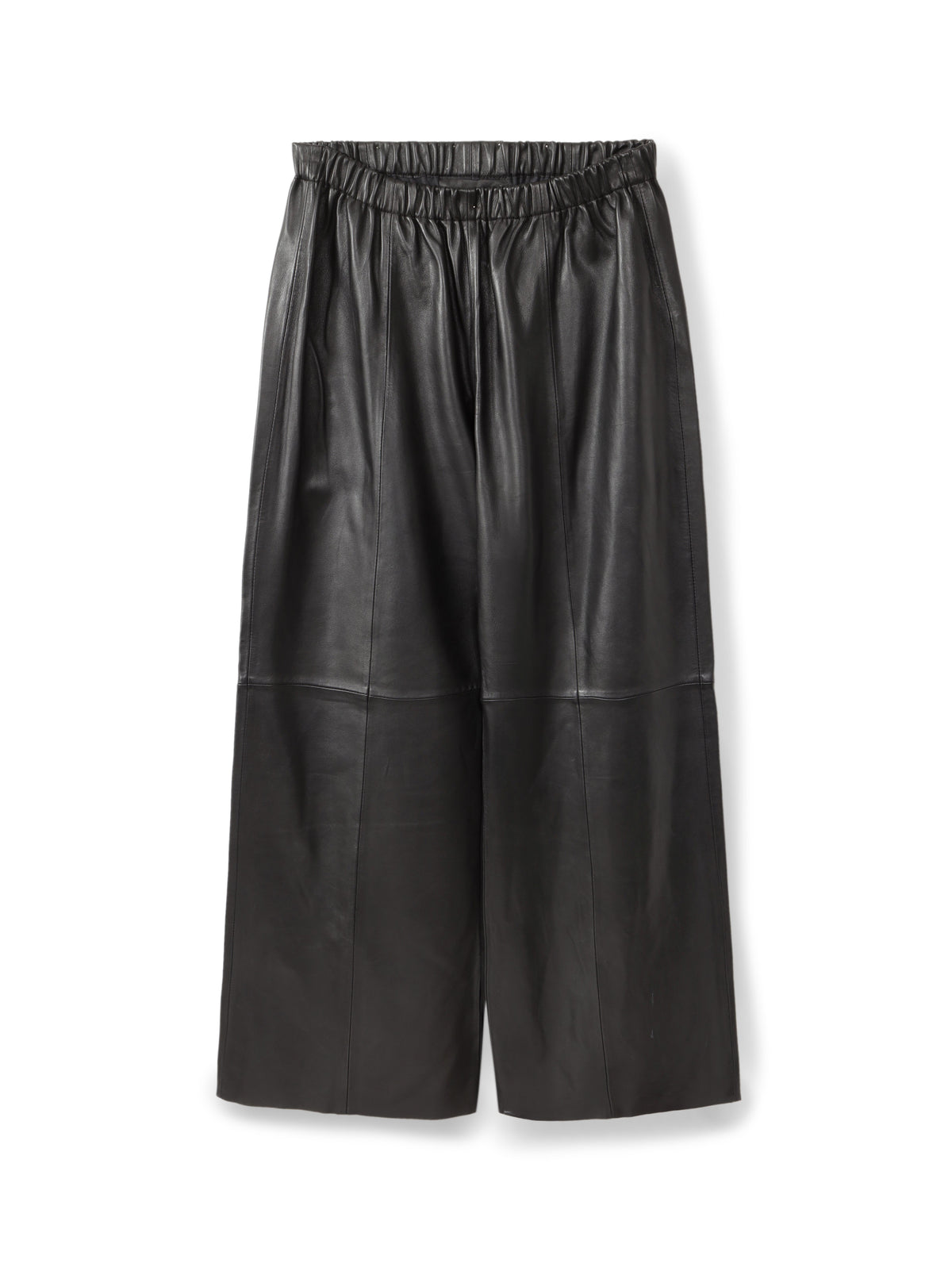 Wide-leg leather trousers