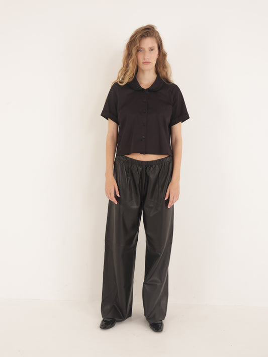 Wide leg Leather pants