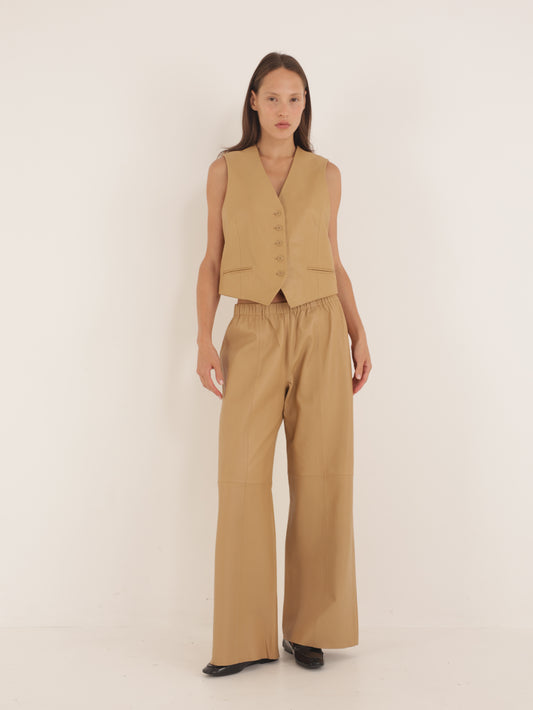 Wide leg Leather pants
