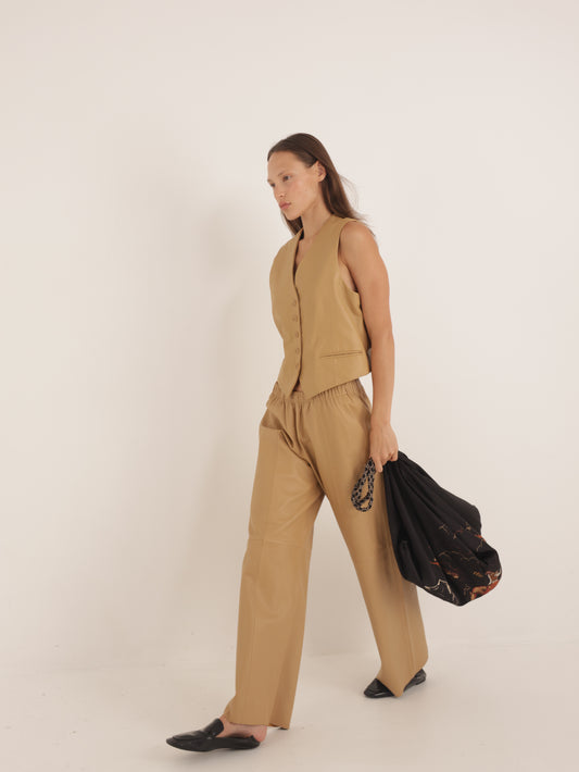 Wide leg Leather pants