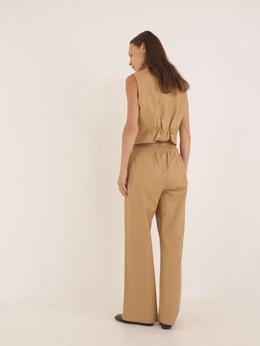 Wide leg Leather pants