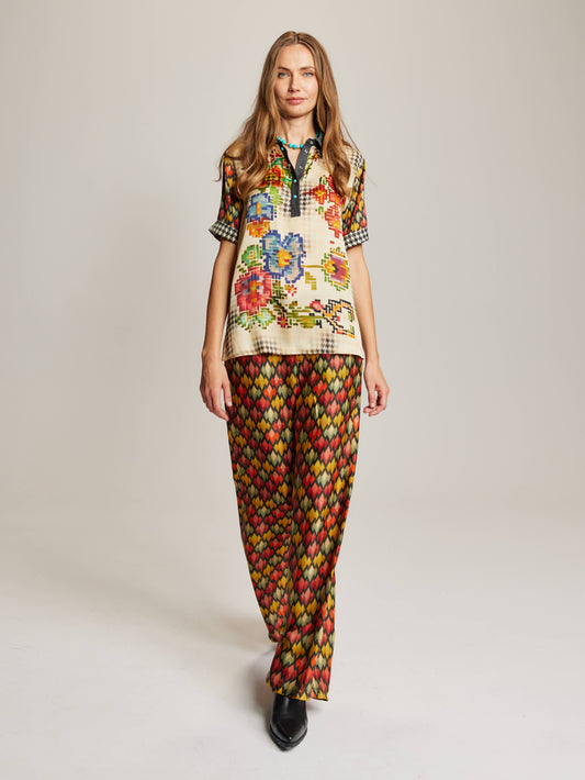 Sandra Combined Denim Pants