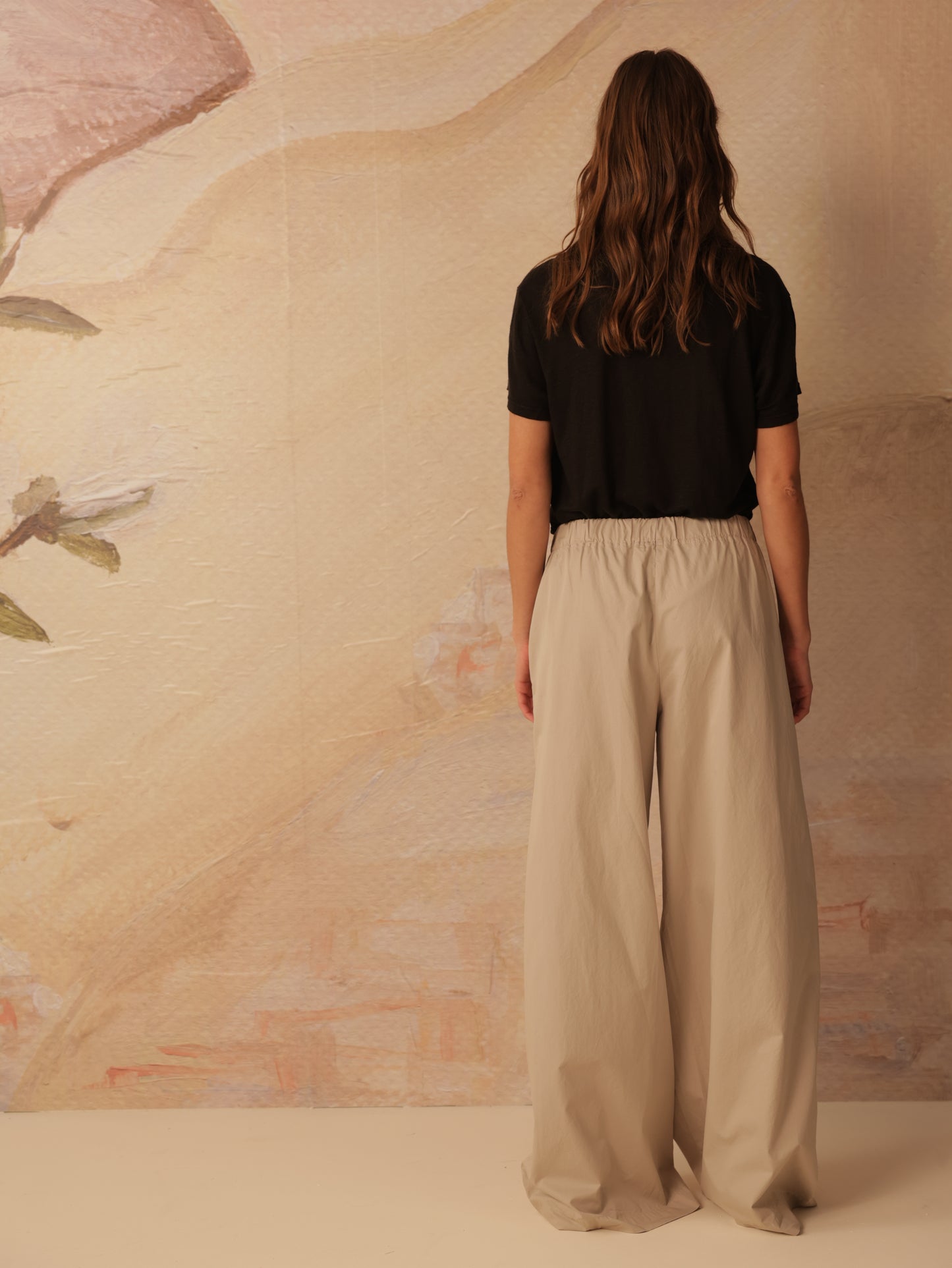 Elastic Waist Wide Leg Pants