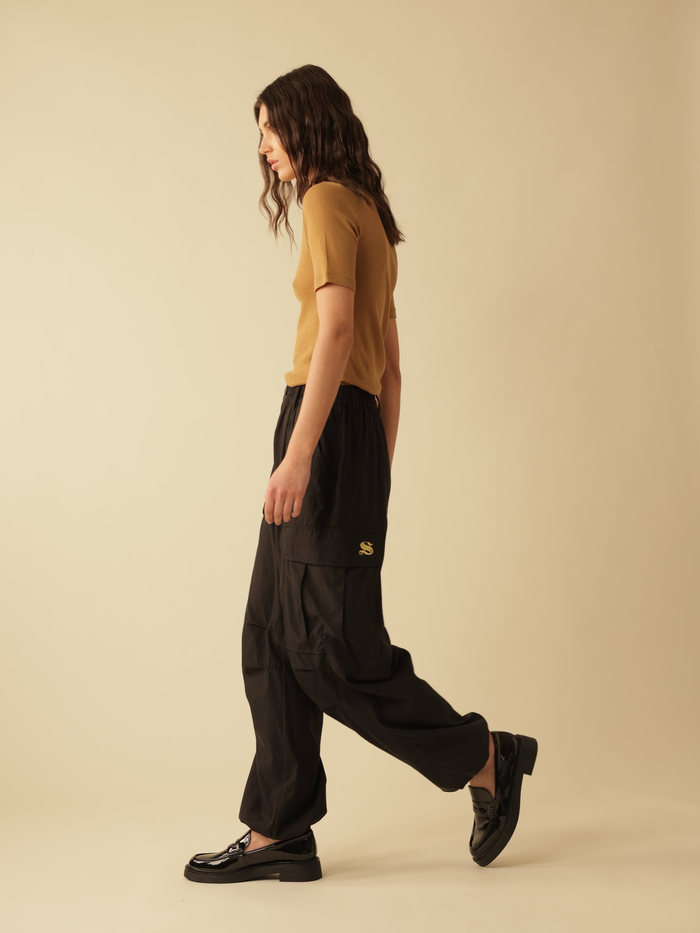 Elastic Waist Wide Leg Pants