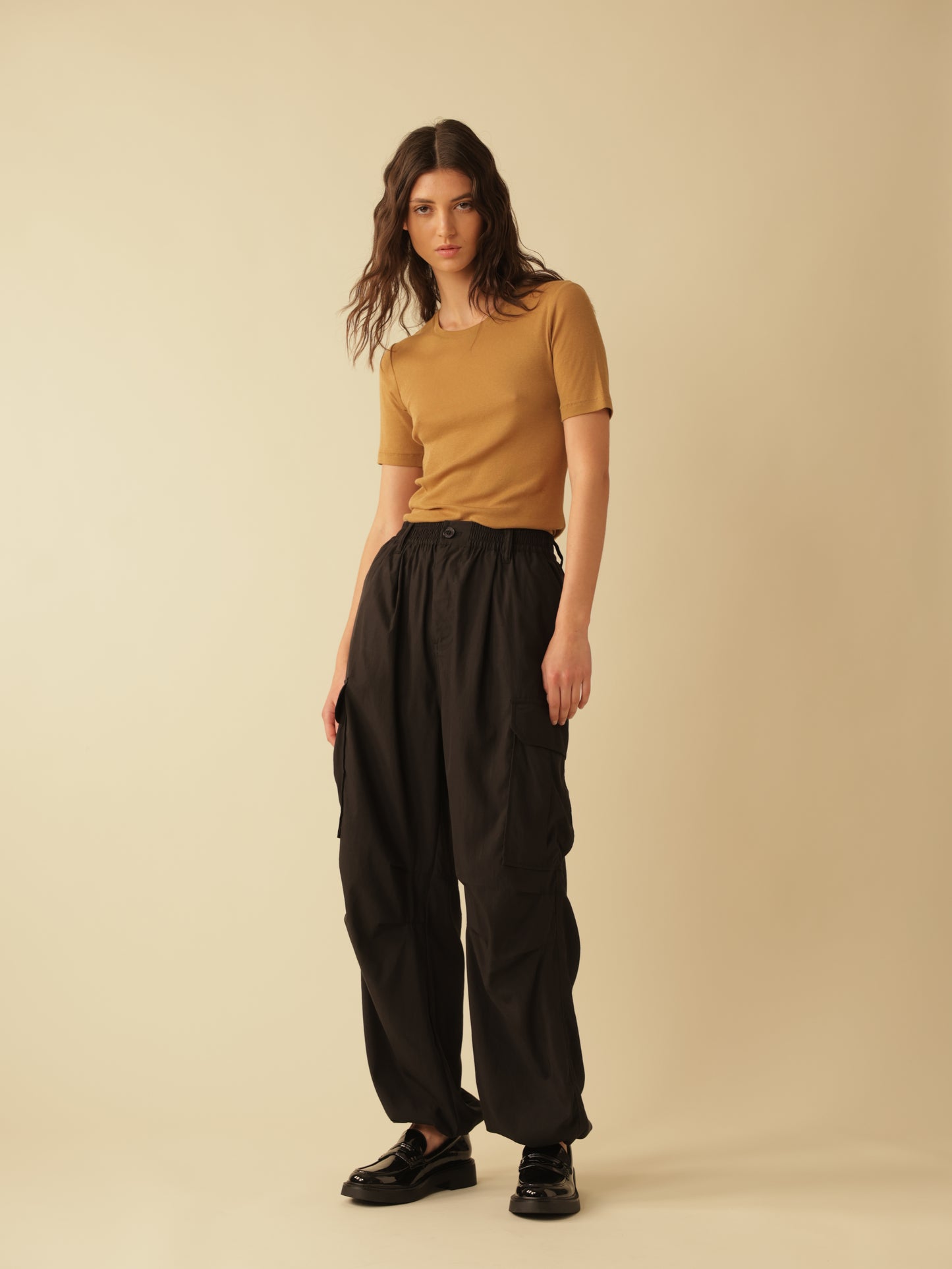 Elastic Waist Wide Leg Pants