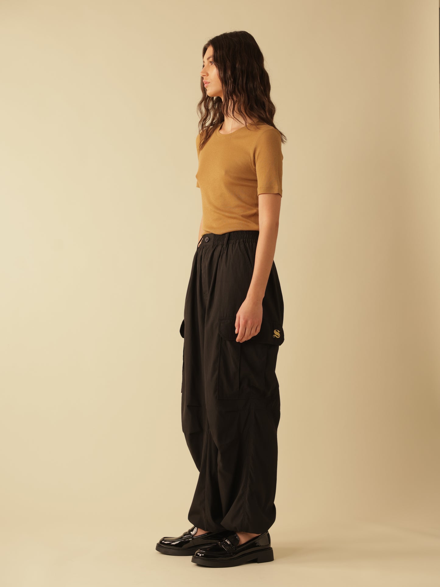 Elastic Waist Wide Leg Pants