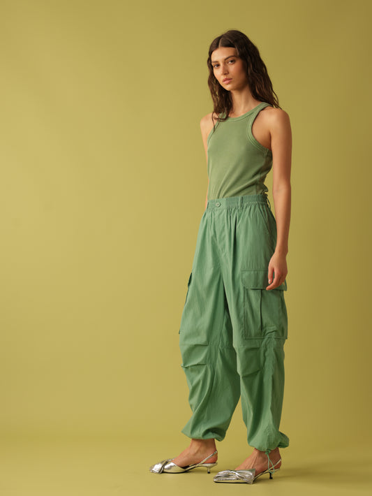 Elastic Waist Wide Leg Pants