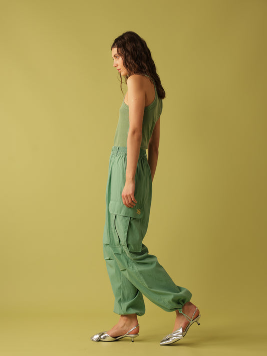Elastic Waist Wide Leg Pants