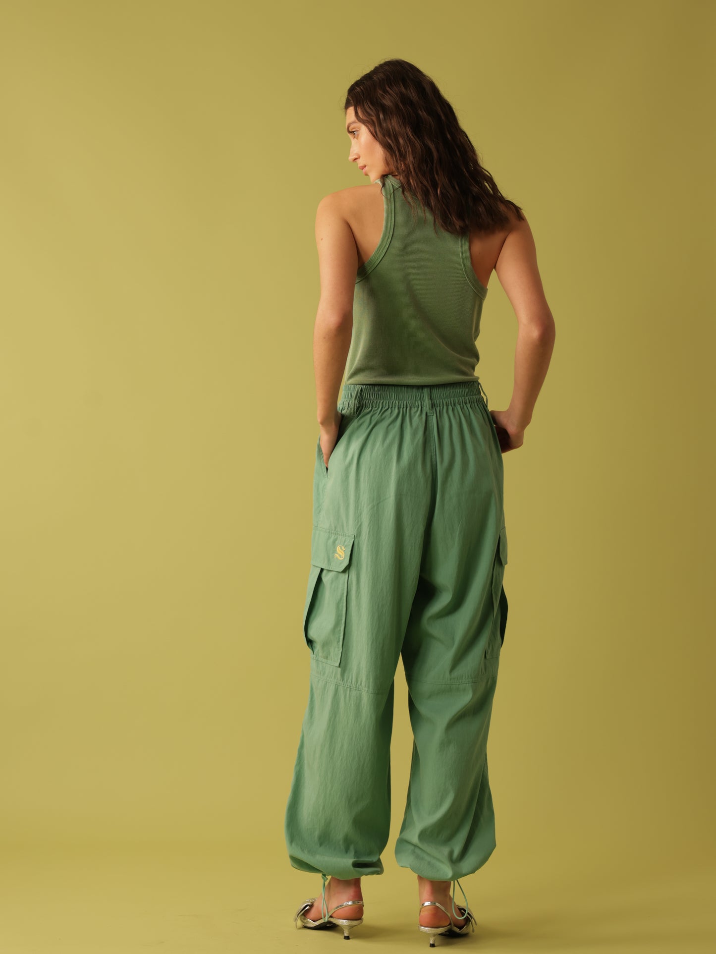 Elastic Waist Wide Leg Pants