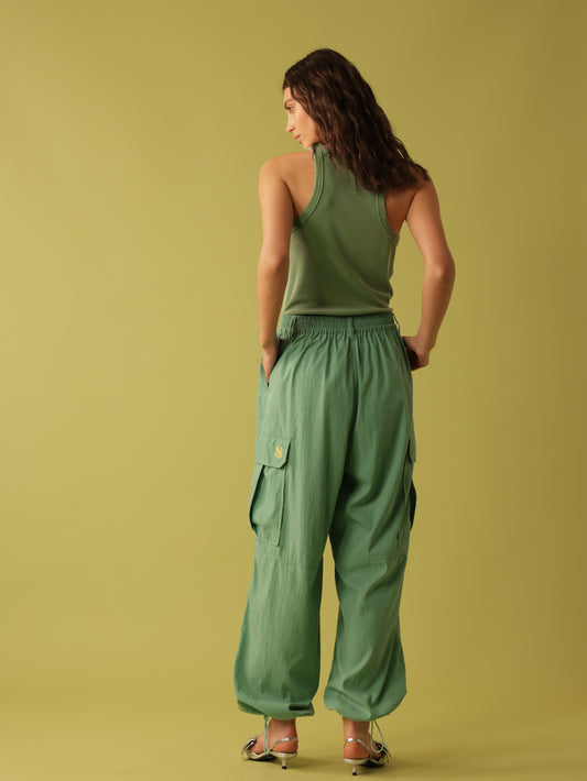 Elastic Waist Wide Leg Pants