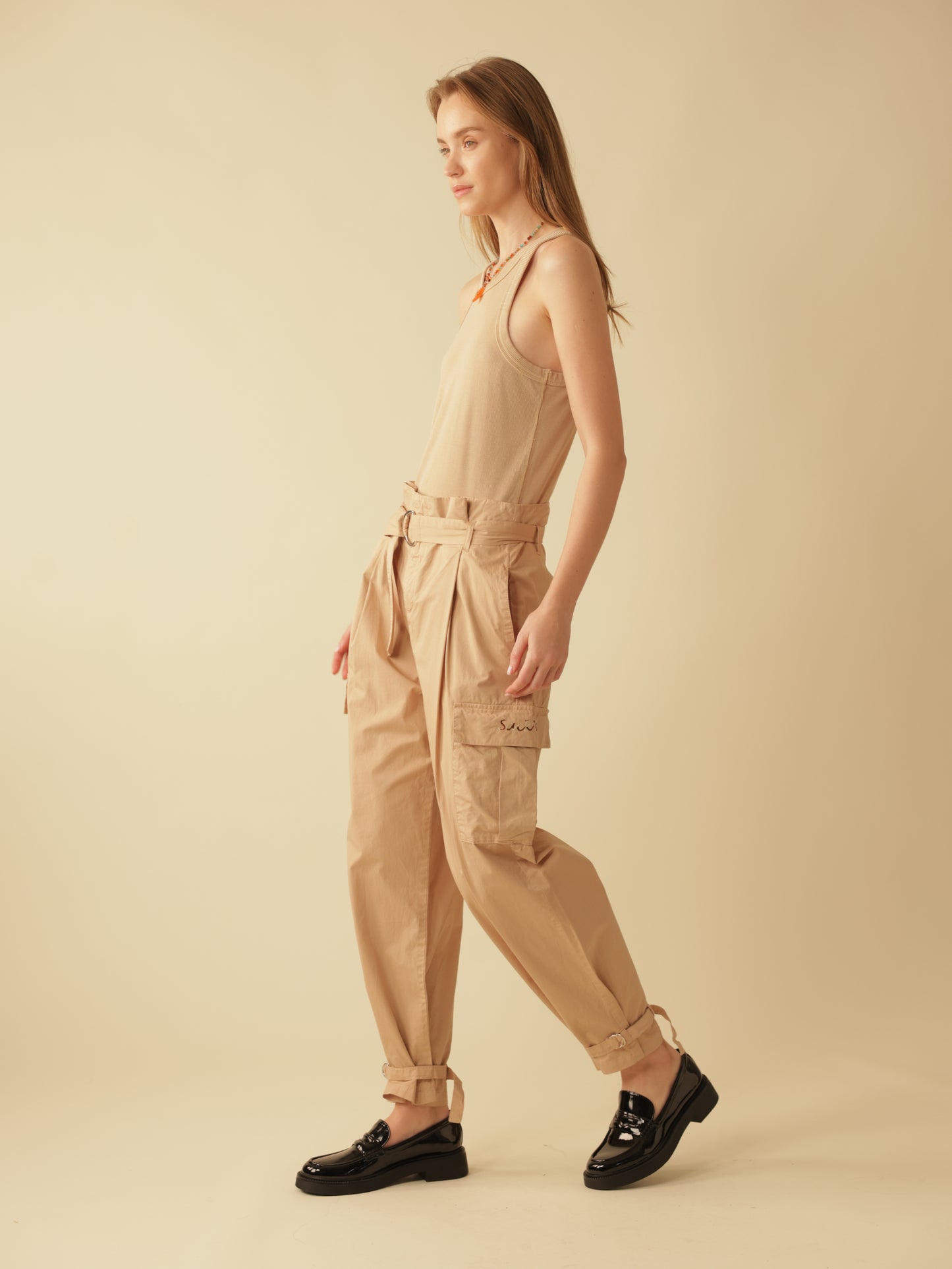 Belted Waist Utility Pants