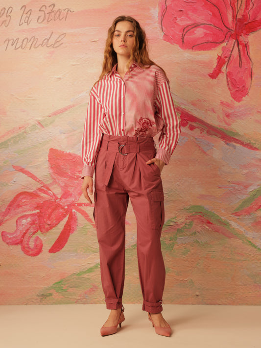 Belted Waist Utility Pants