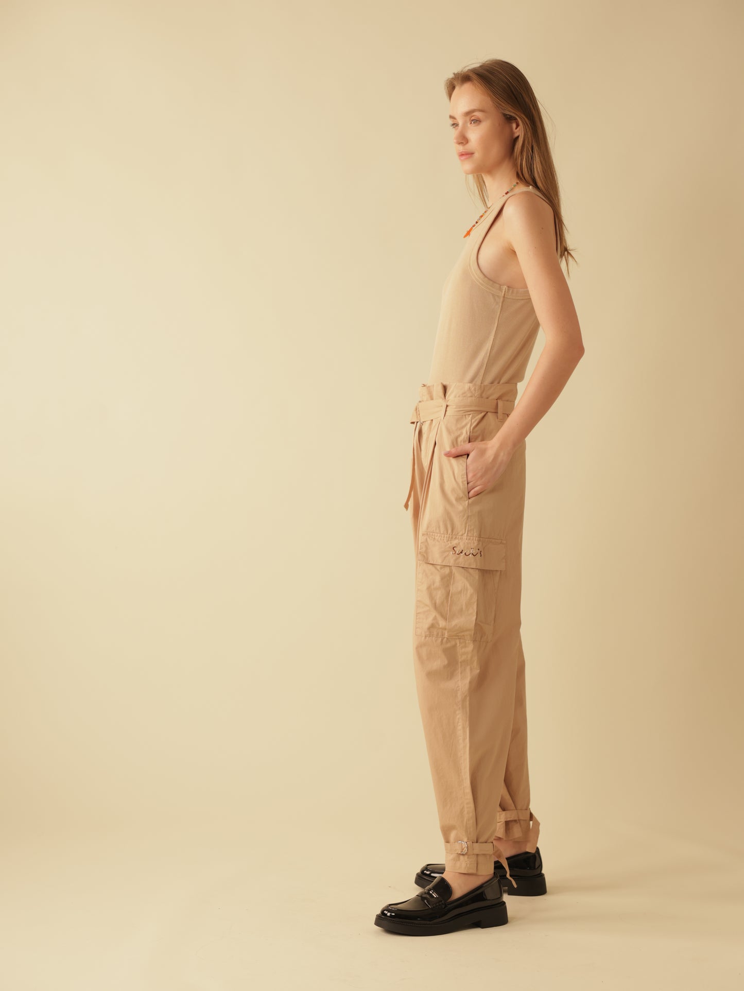 Belted Waist Utility Pants