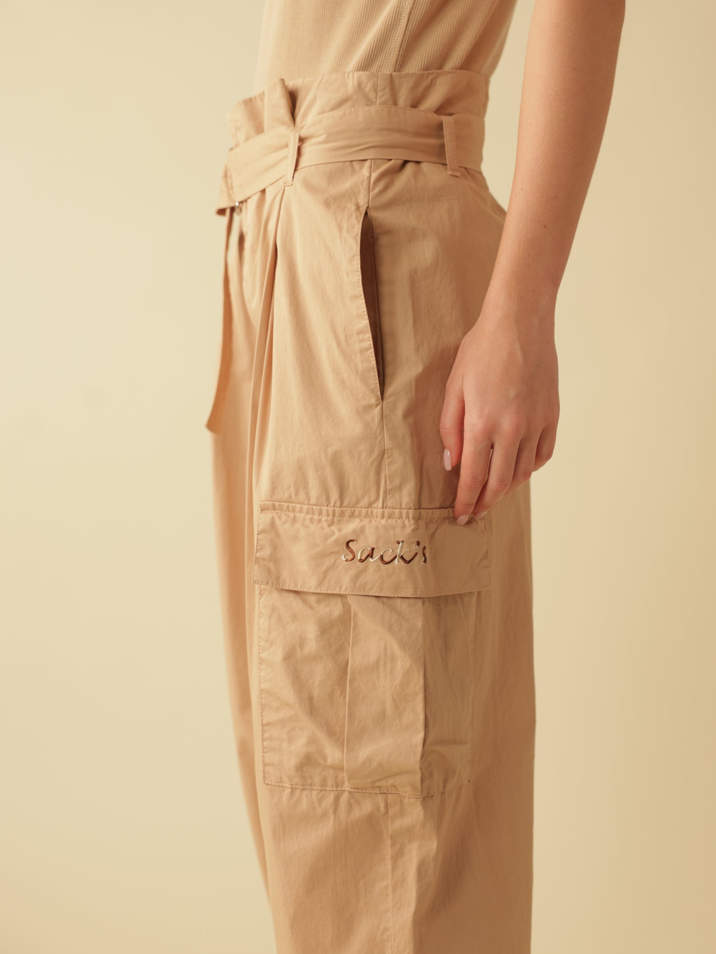 Belted Waist Utility Pants