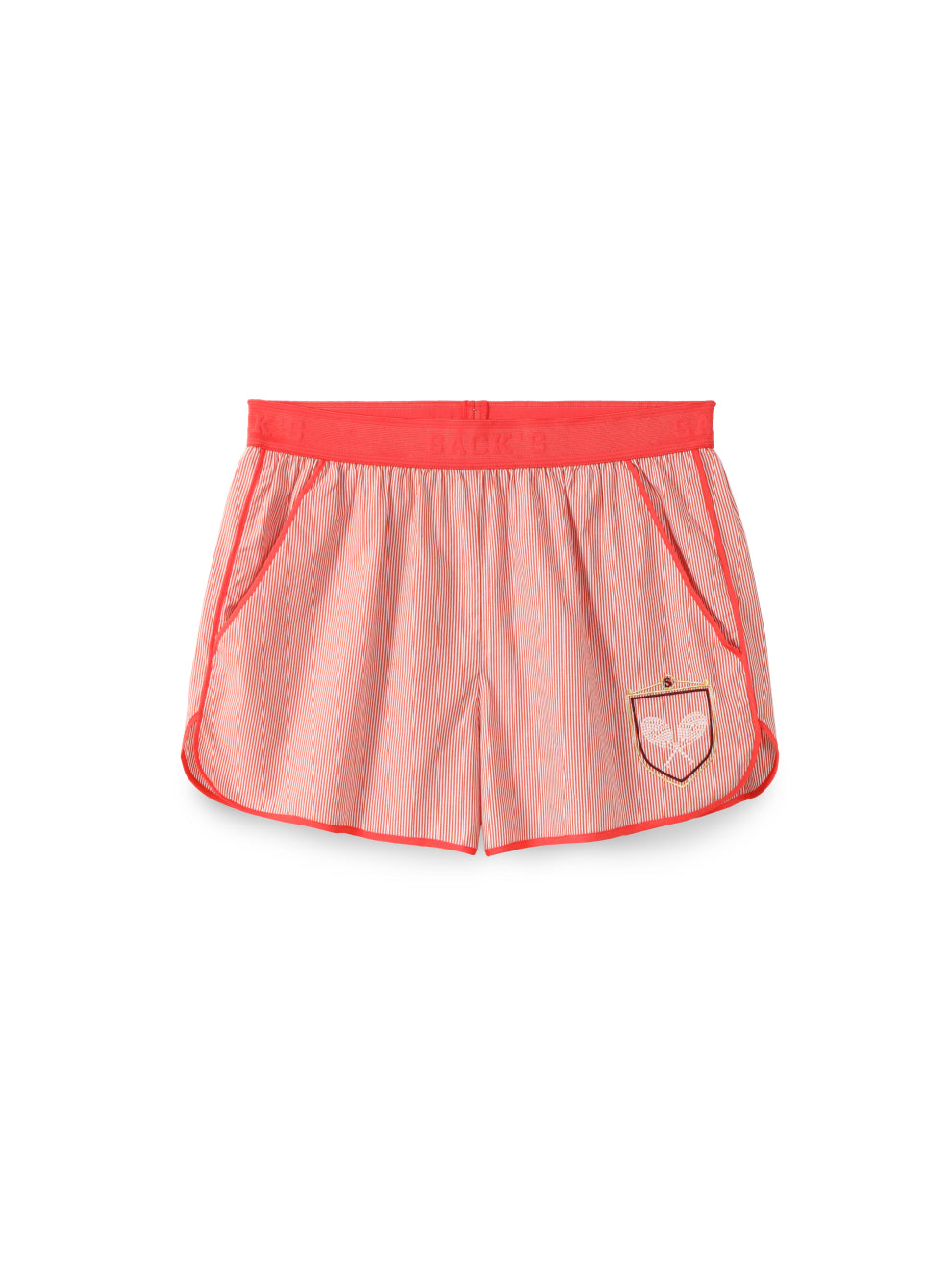 Embroidered Striped Shorts
