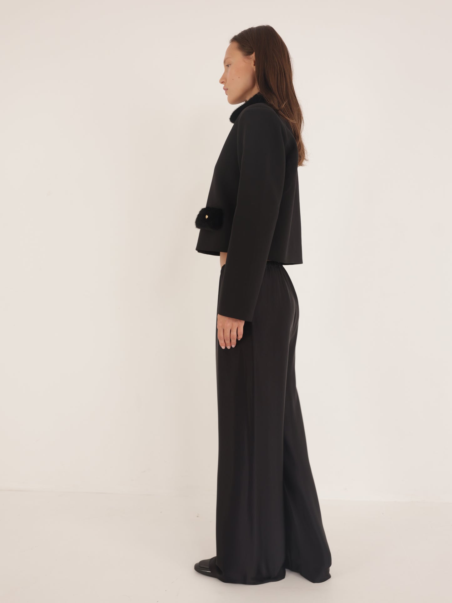 Wide-Leg Elastic Waist Pants