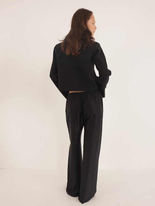 Wide-Leg Elastic Waist Pants