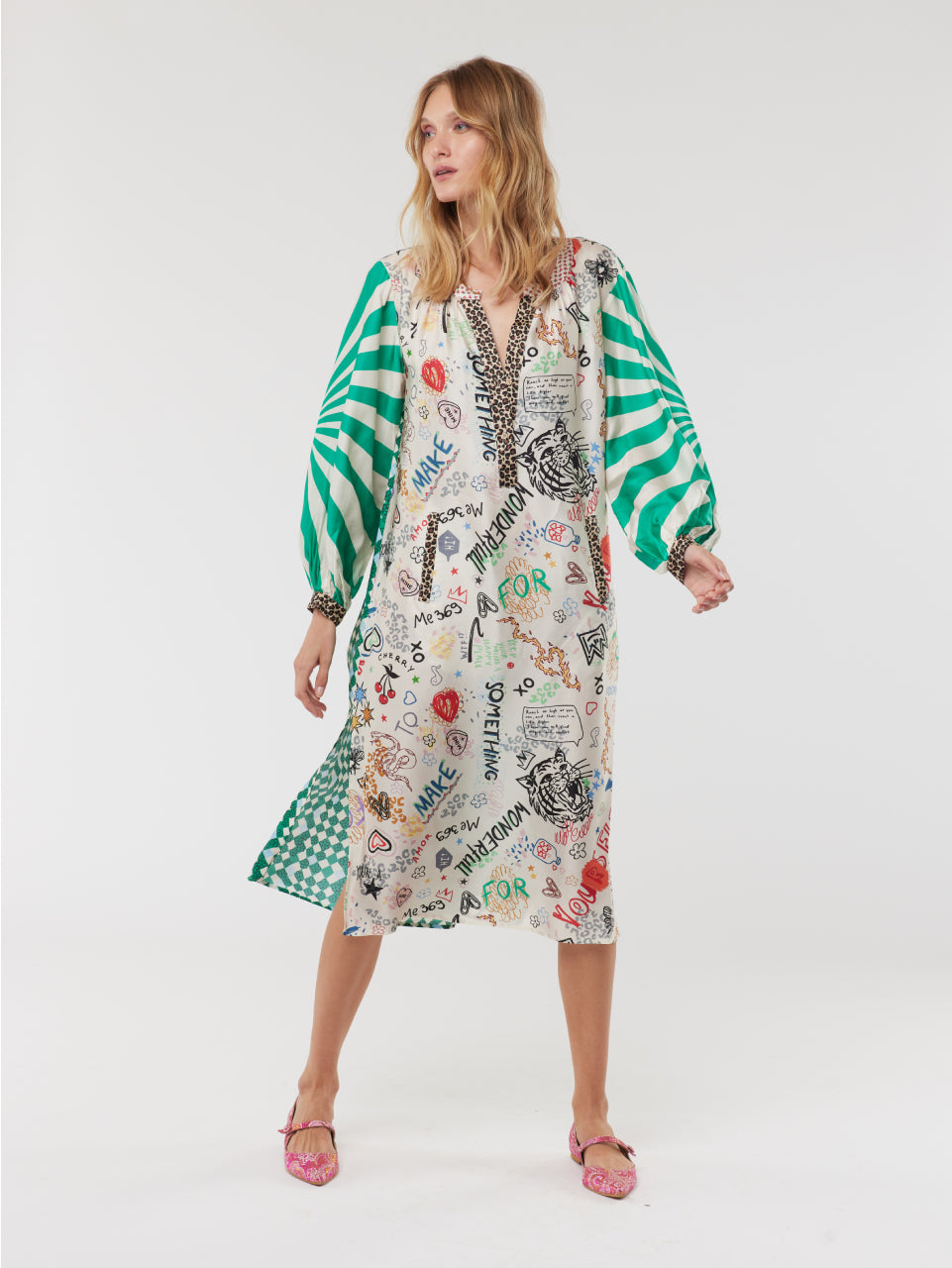 Hannah Deep V-Neck Dress