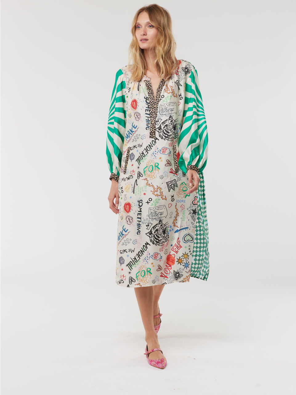 Hannah Deep V-Neck Dress