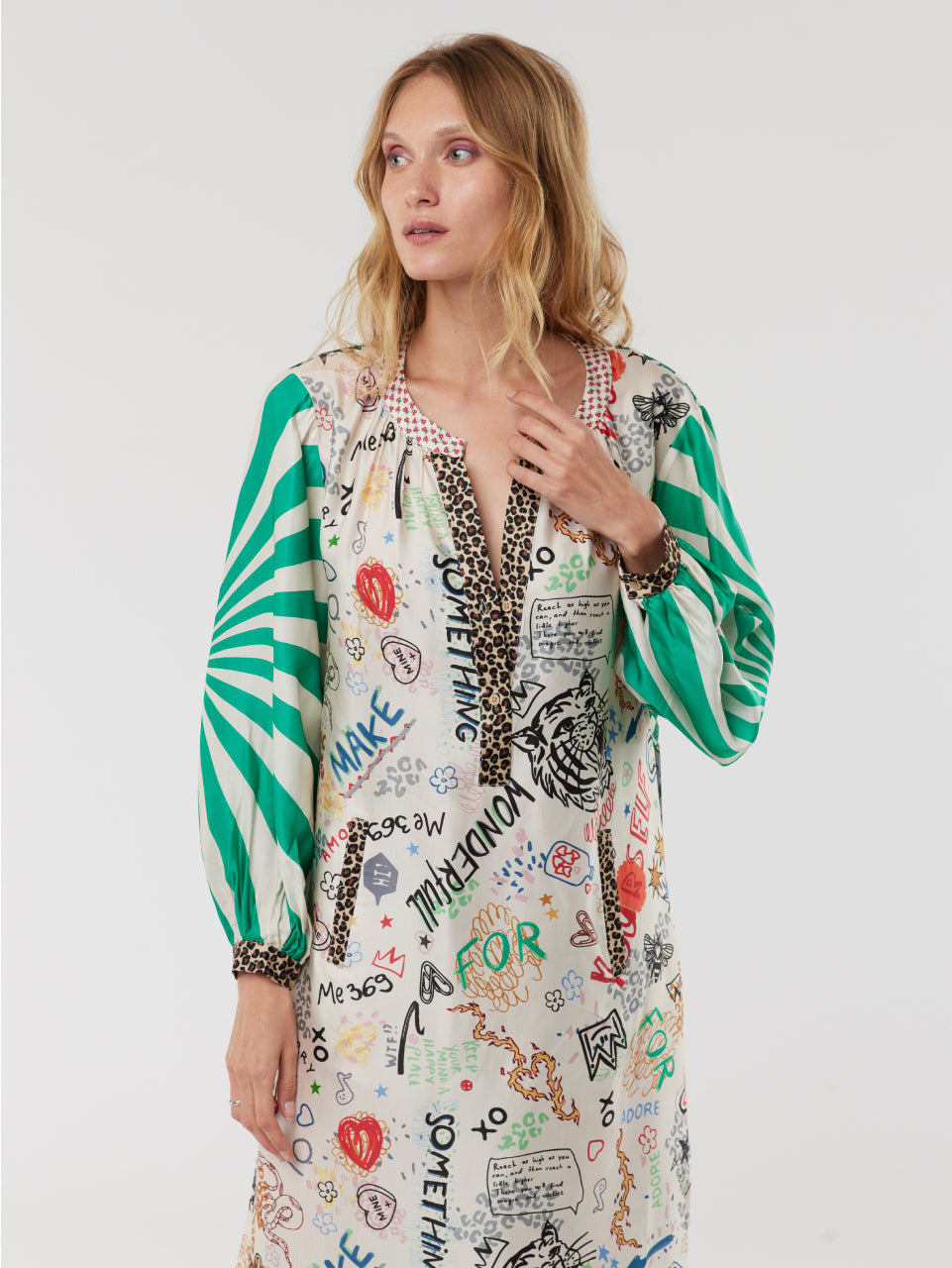 Hannah Deep V-Neck Dress