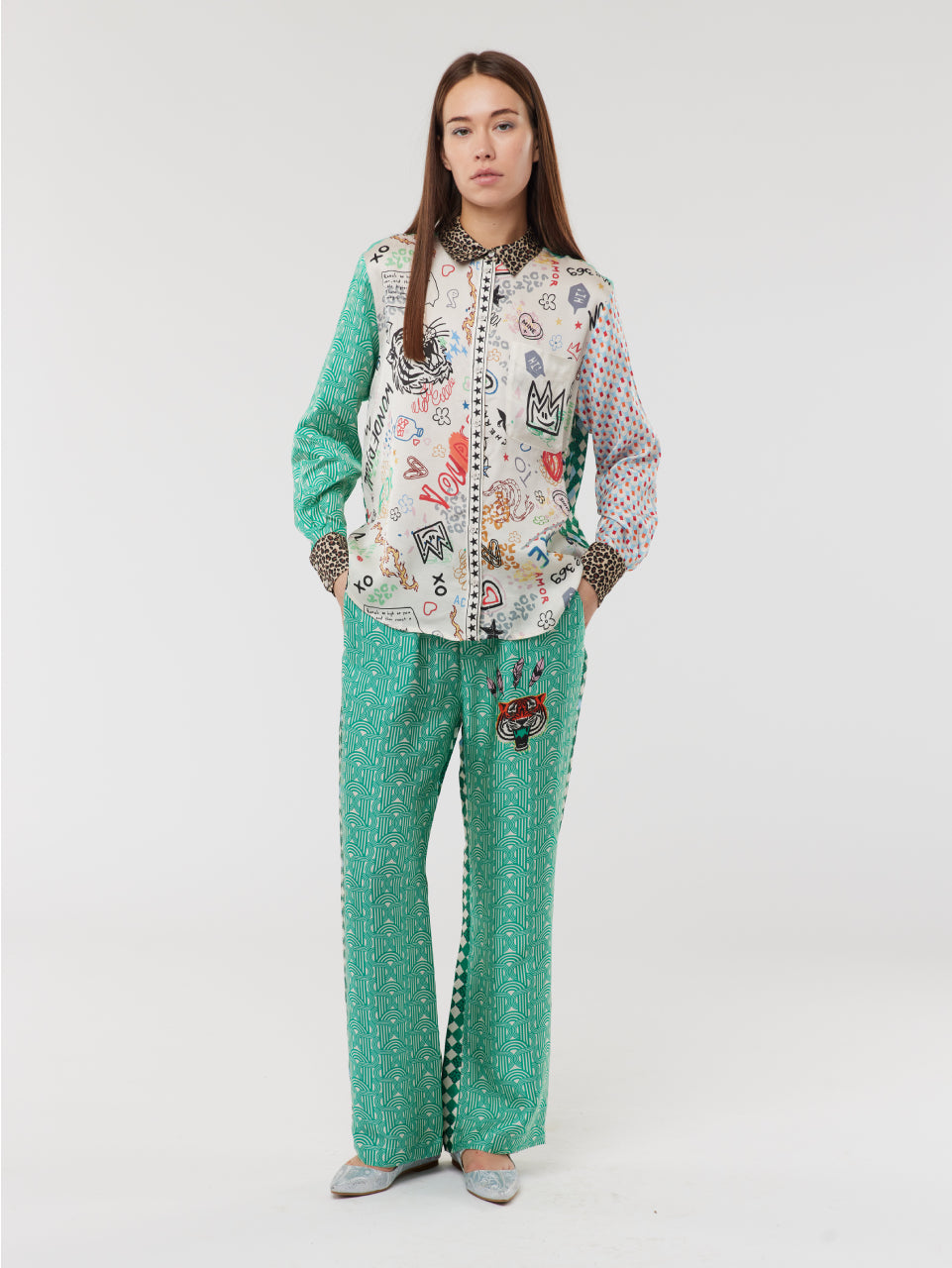 Bailey Straight Leg Printed Trousers