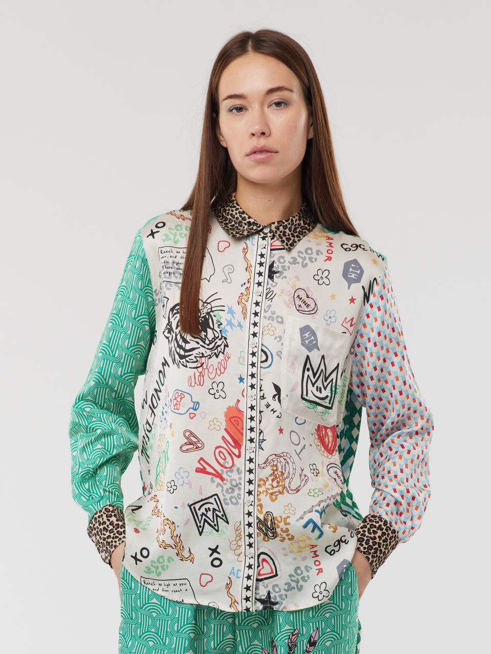 Isabel Mixed Print Shirt