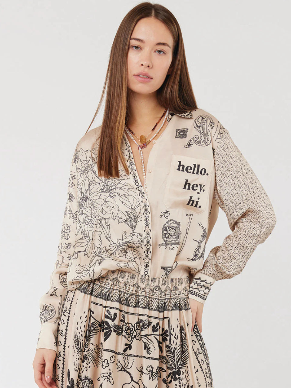 Isabel Mixed Print Shirt