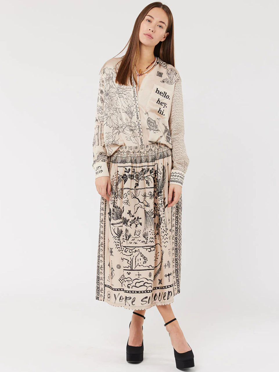 Isabel Mixed Print Shirt
