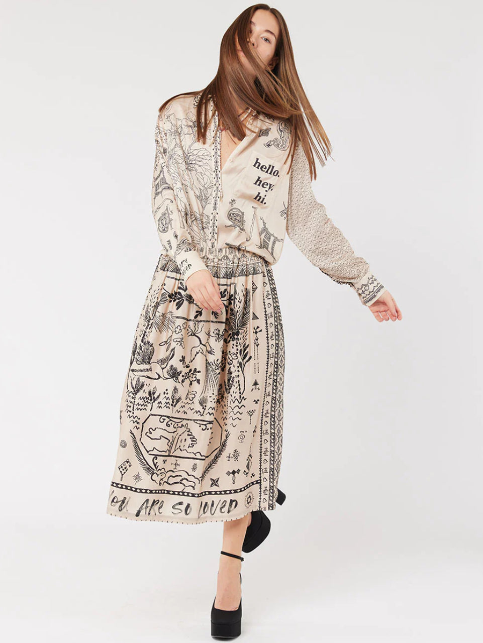 Isabel Mixed Print Shirt