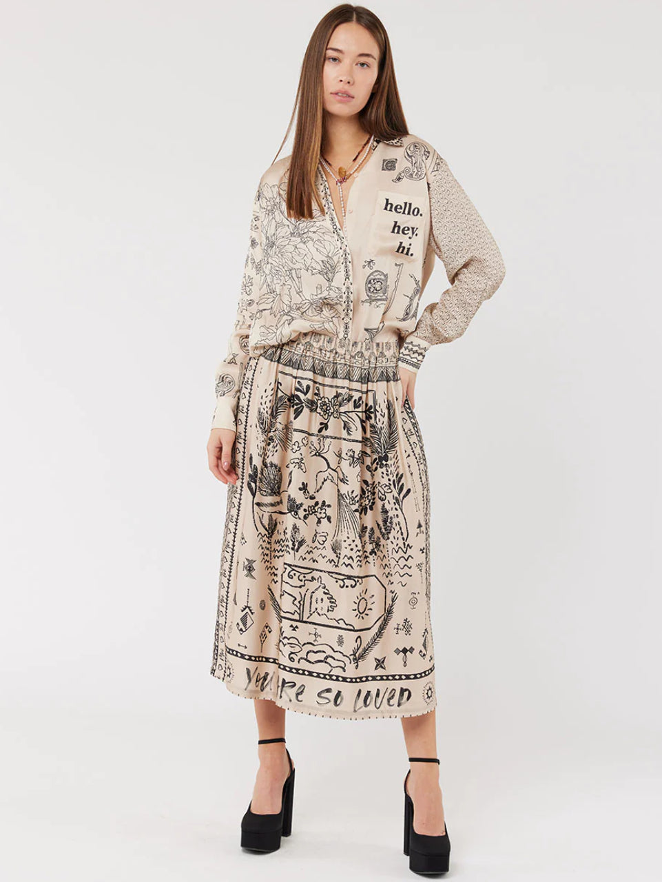 Isabel Mixed Print Shirt
